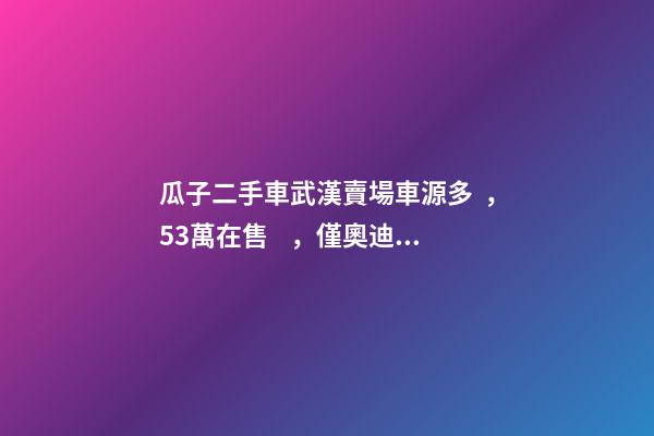 瓜子二手車武漢賣場車源多，5.3萬在售，僅奧迪品牌就有3000多輛